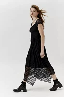 Urban Renewal Remnants Lace Cap Sleeve Asymmetric Maxi Dress