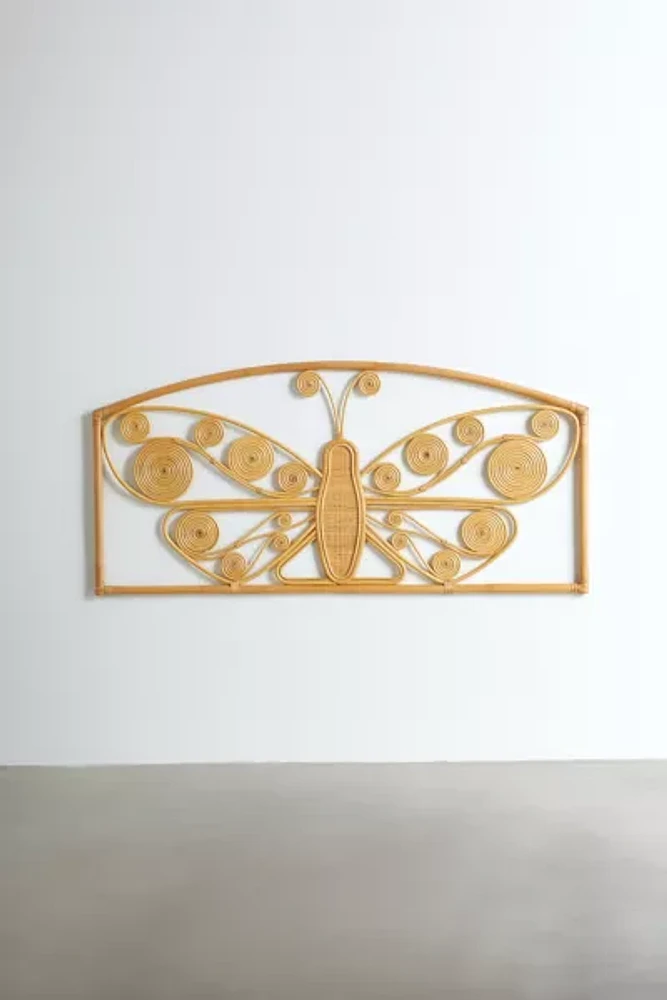 Butterfly Rattan Headboard