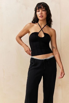 Out From Under Textured Halter Top