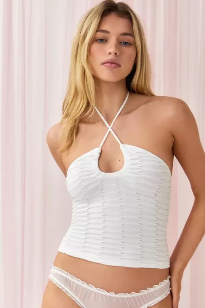 Out From Under Textured Halter Top