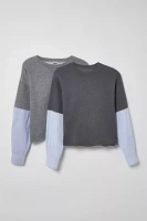 Urban Renewal Remade Shirting Sleeve Crew Neck Sweatshirt