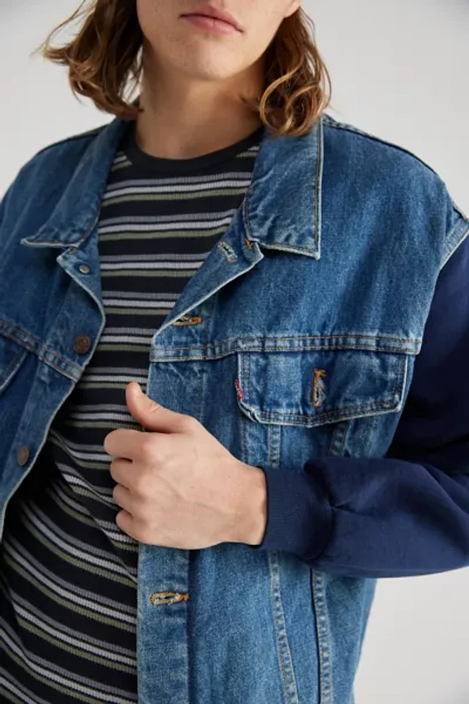 Urban Renewal Remade Sweatshirt Sleeve Denim Jacket