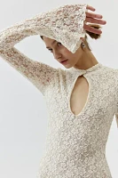 Motel Silvanna Lace Long Sleeve Mini Dress