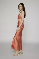 Another Girl Cutout Satin Halter Dress