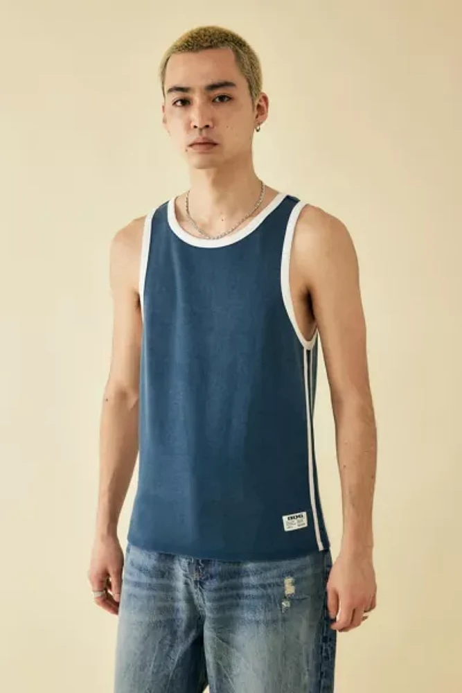 BDG Navy Tipped Ringer Tank Top