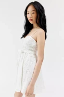 Kiss The Sky Pearl Eyelet Mini Dress