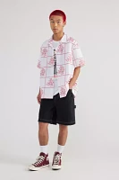 BDG Floral Windowpane Embroidered Shirt