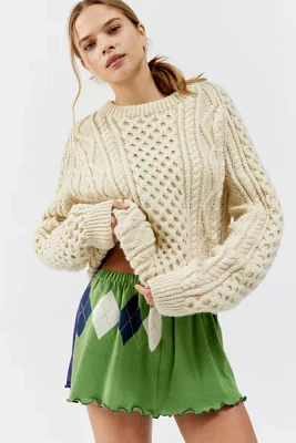 Urban Renewal Remade Lettuce Edge Aryle Sweater Mini Skirt