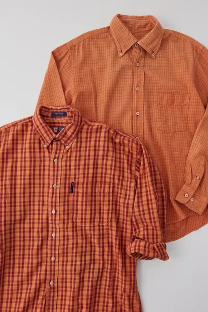 Urban Renewal Remade Overdyed Oversized Check Button-Down Shirt