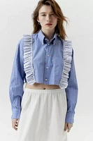 Urban Renewal Remade Raw Cropped Ruffle Front Shirt