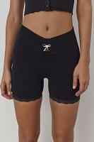 Out From Under Seamless Lace Trim Bike Short