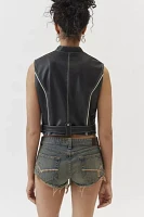 UO Jordan Cropped Moto Vest