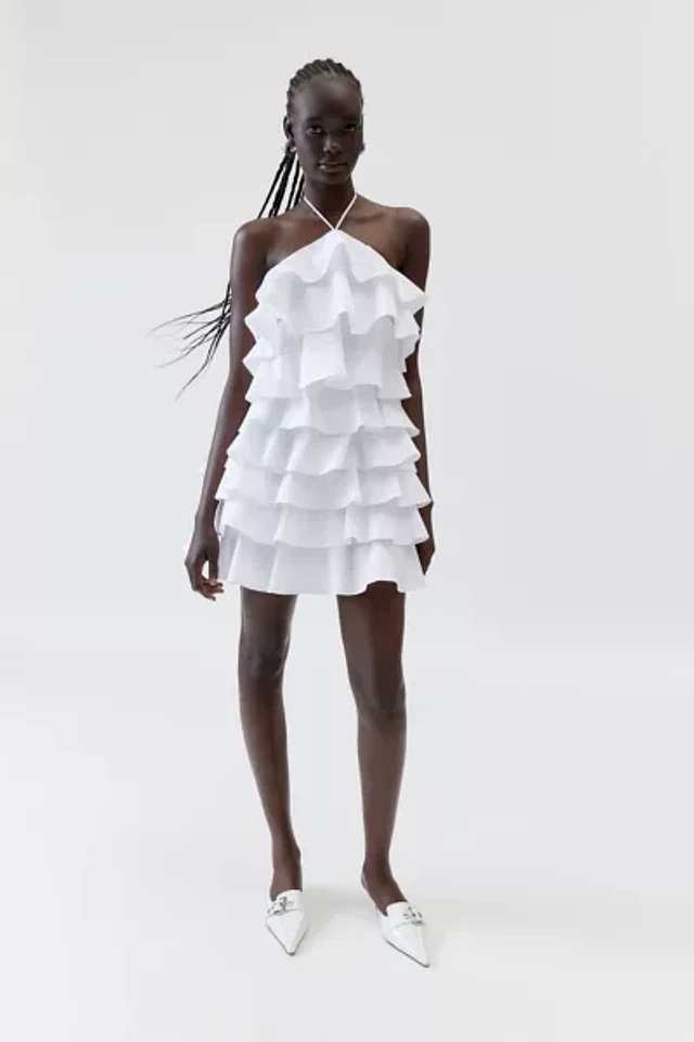 Glamorous Tiered Ruffle Halter Dress | The Summit