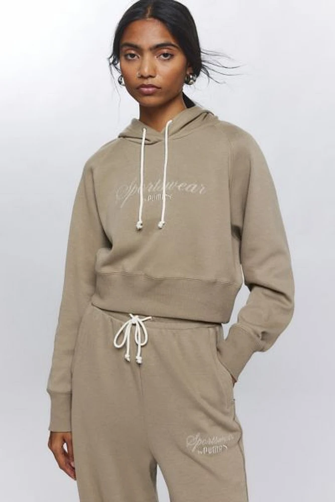 Puma Relaxed Cropped Hoodie Sweatshirt