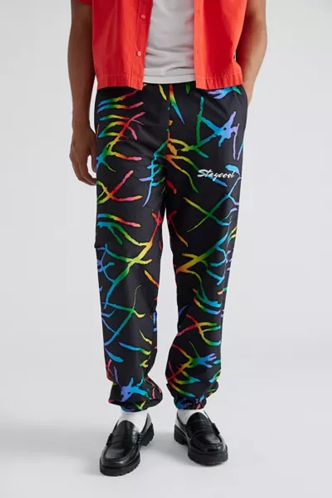 STAYCOOLNYC Electric Beach Printed Windbreaker Pant