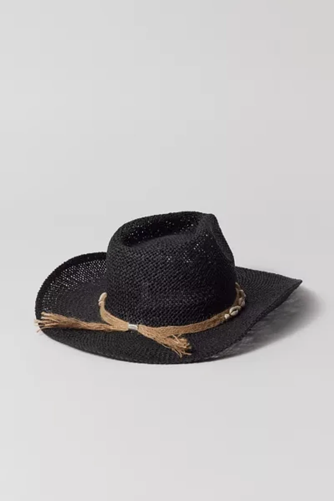 Shell Band Straw Cowboy Hat
