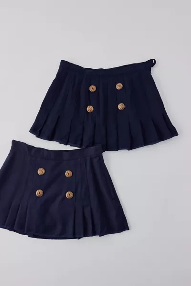 Urban Renewal Remade Gold Button Pleated Micro Mini Skirt