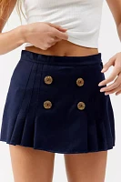 Urban Renewal Remade Gold Button Pleated Micro Mini Skirt