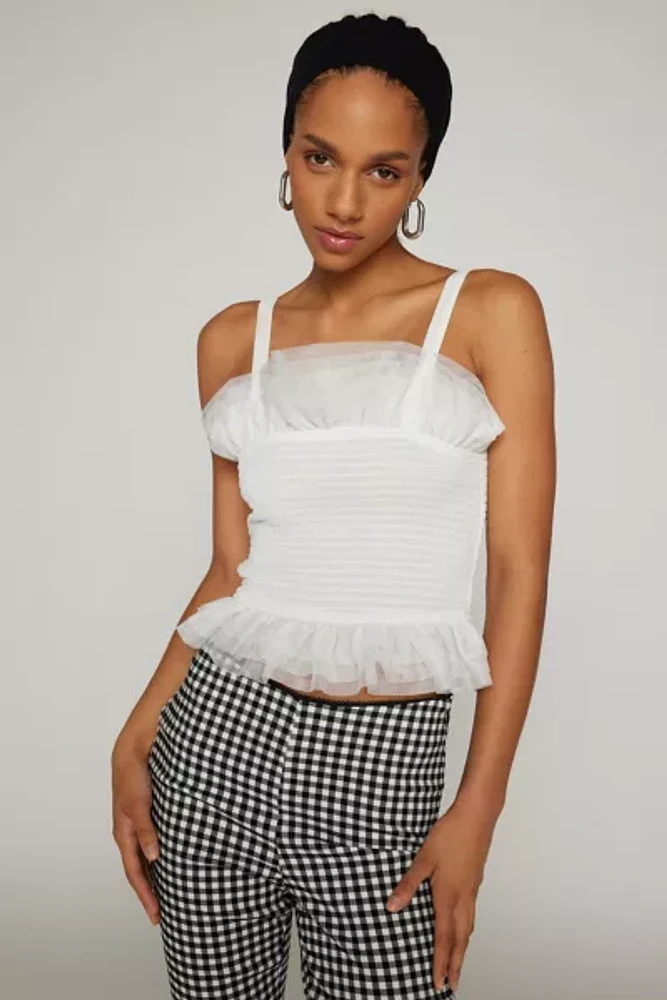 Steve Madden Rhiannon Smocked Cropped Top