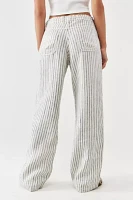 BDG White Pinstripe Five-Pocket Linen Pant