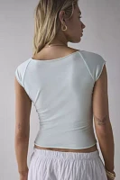 Out From Under Cotton Compression Boatneck Cropped Graphic Tee