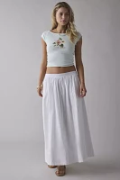Out From Under Cotton Compression Boatneck Cropped Graphic Tee