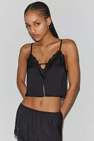 Out From Under Juliette Lacy Satin Cropped Cami