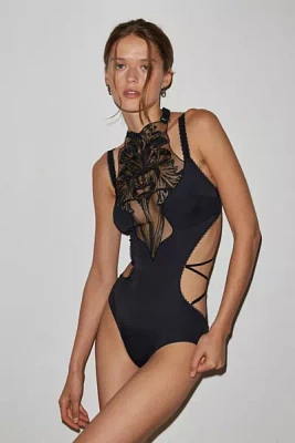 Thistle & Spire O'Keeffe Embroidered Strappy Bodysuit