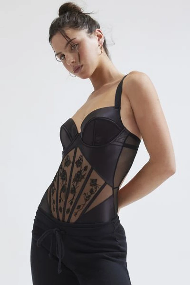 Thistle + Spire Lilith Backless Corset Bodysuit