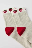 Strawberry Colorblock Crew Sock