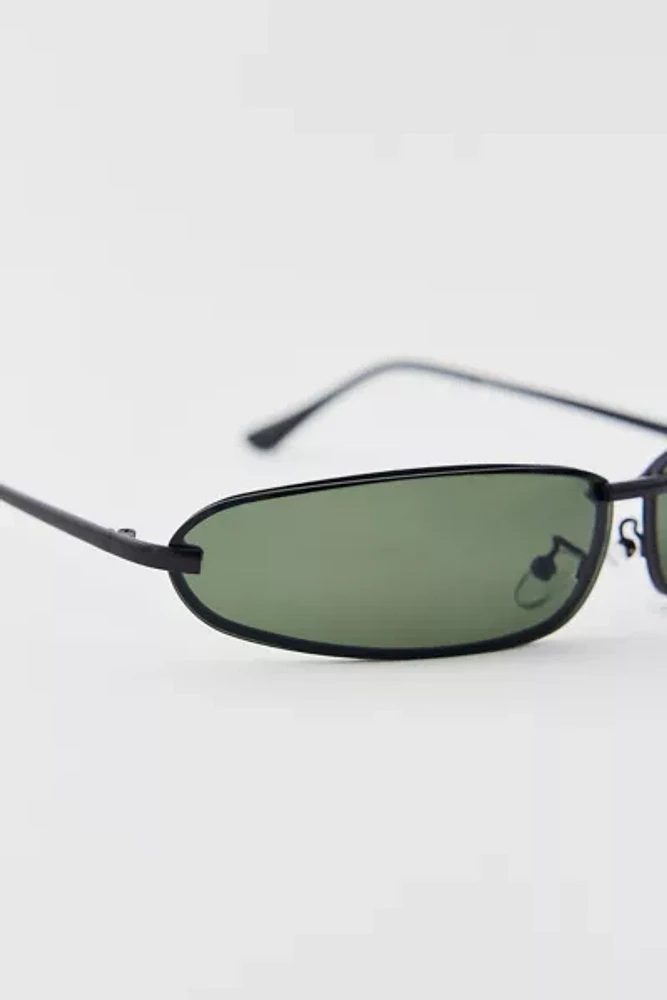 '90s Curved Rimless Shield Sunglasses