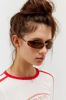 '90s Curved Rimless Shield Sunglasses