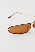 '90s Curved Rimless Shield Sunglasses