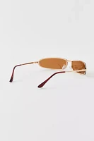 '90s Curved Rimless Shield Sunglasses