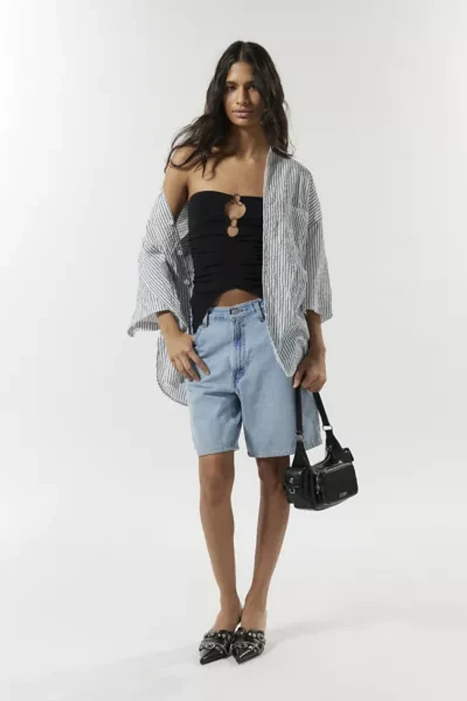 Silence + Noise Caprice Patterned Asymmetric Hem Tube Top