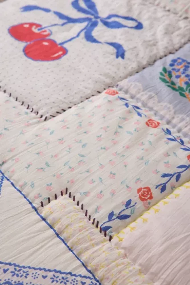 Whimsical Icons Reversible Patchwork Quilt