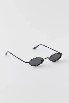 Rhinestone Slim Oval Sunglasses