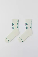 Stacked Flowers Crew Sock