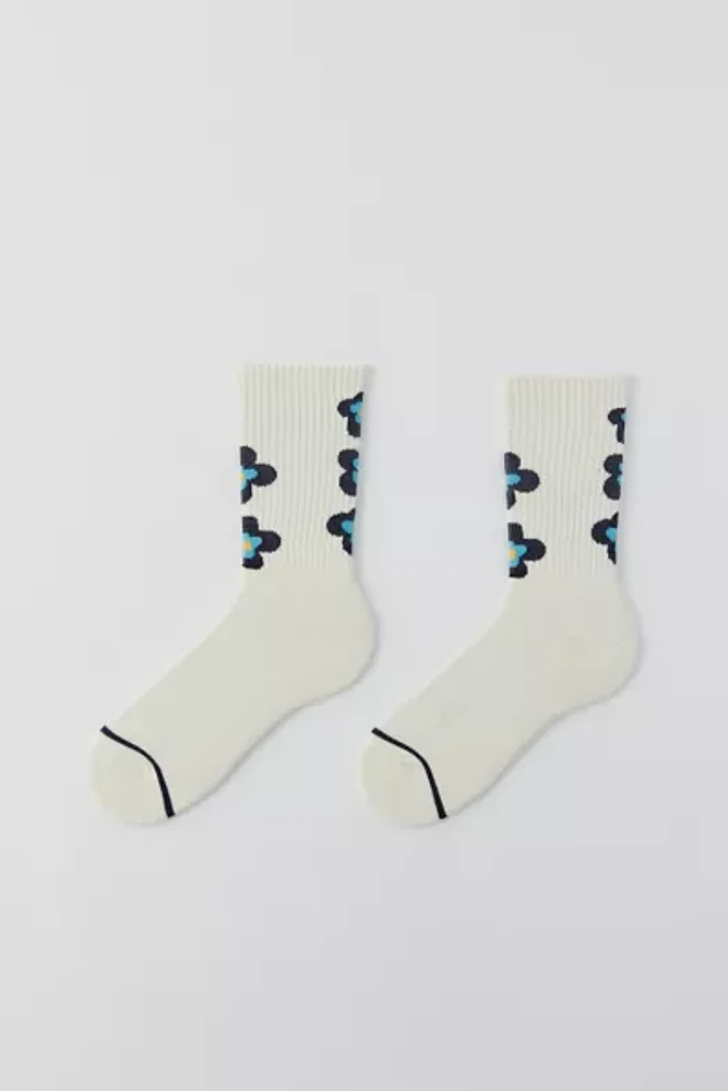 Stacked Flowers Crew Sock