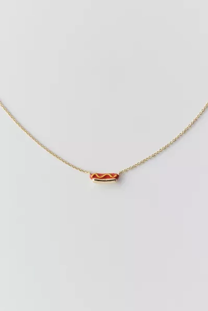 Delicate Hot Dog Charm Necklace