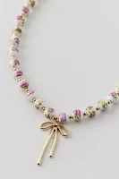 Vera Floral Beaded Bow Necklace