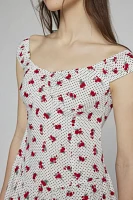 Motel Aca Floral Polka Dot Mini Dress