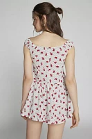 Motel Aca Floral Polka Dot Mini Dress