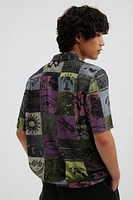 Vans Patterned Camp Collar Short Sleeve Button-Down Shirt