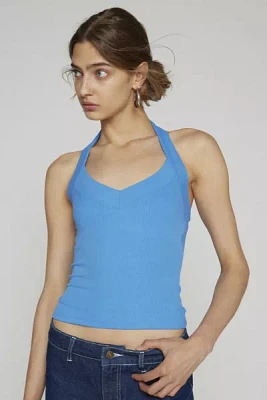 Silence + Noise Rebel V-Neck Ribbed Halter Top