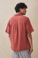 UO Red Embroidered Tile Shirt