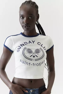 Sunday Club Saint Tropez Fitted Ringer Tee