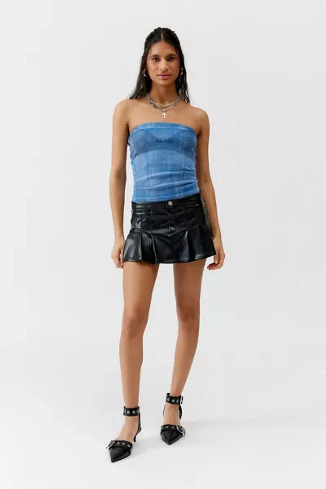 Silence + Noise Gia Faux Leather Micro Mini Skirt