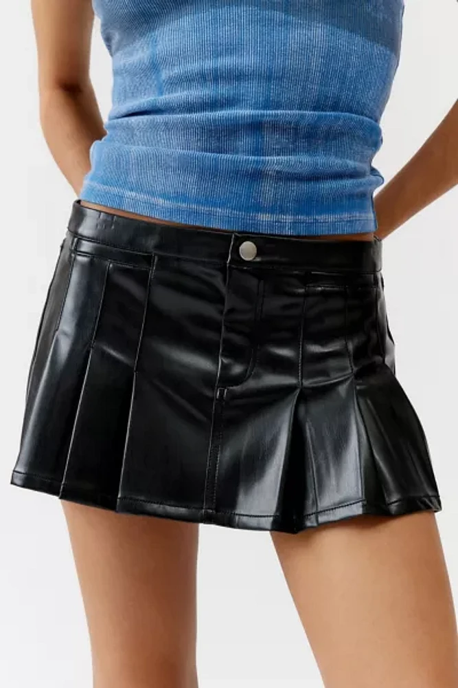 Silence + Noise Gia Faux Leather Micro Mini Skirt