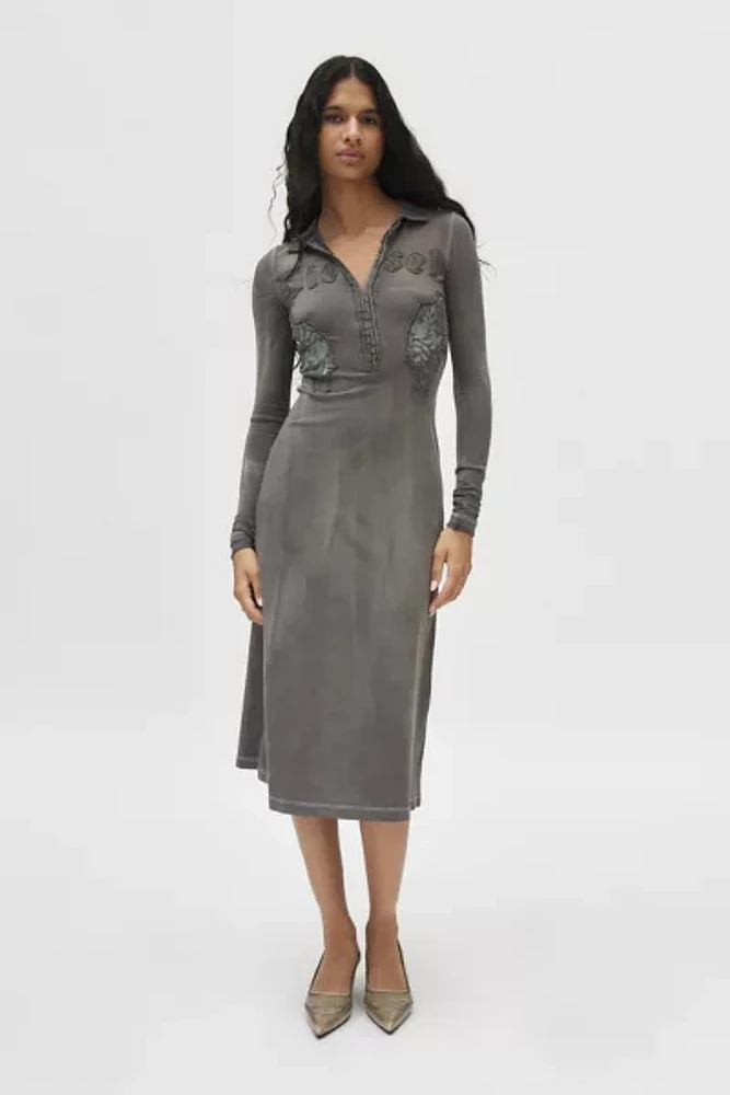 Diesel D-Destrit Knit Long Sleeve Midi Dress